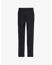 PAIGE - Shultz Pinstripe Straight-Leg Cotton-Blend Trousers - Lyst