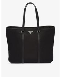 Prada - Re-nylon Leather And Recycled-nylon Tote Bag - Lyst