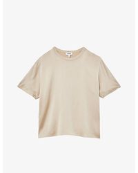 Reiss - Lena Short-Sleeve Silk Top - Lyst