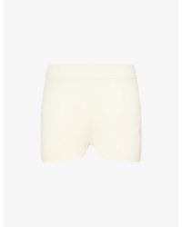 The Couture Club - Ribbed Brand-Patch Cotton-Knit Shorts - Lyst