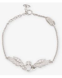 Vivienne Westwood - Dawna Orb-embellished 925 Sterling Silver And Cubic Zirconia Bracelet - Lyst