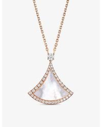 BVLGARI - Divas' Dream 18Ct Rose- Mother-Of-Pearl And 0.5Ct Round Brilliant-Cut Diamond Necklace - Lyst