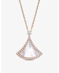 BVLGARI - Divas' Dream 18ct Rose-gold, Mother-of-pearl And 0.5ct Round Brilliant-cut Diamond Necklace - Lyst