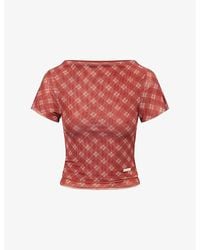 House Of Sunny - Retro Check Stretch-Woven Top - Lyst