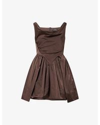 Vivienne Westwood - Sunday Draped-Neck Woven Mini Dress - Lyst