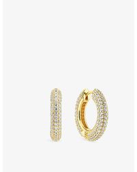 Sif Jakobs - Carrara Medio 18Ct- Sterling- And Zirconia Hoop Earrings - Lyst
