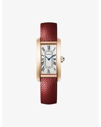 Cartier - Tank Américaine Small 18Ct Rose- Quartz Watch 19.4Mm - Lyst