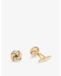 Lanvin - Knotted Two-tone Rhodium-plated Brass Cufflinks - Lyst