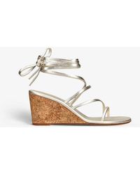 Ancient Greek Sandals - Lithi Metallic-leather Wedge Sandals - Lyst