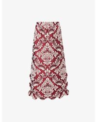 FARM Rio - Bicolor Jacquard Waves Woven Midi Skirt - Lyst