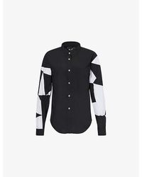 BLACK COMME DES GARCON - Patchwork-Pattern Long-Sleeved Woven Shirt - Lyst