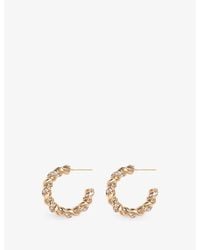 Maje - Twisted Rhinestone Brass Hoop Earrings - Lyst
