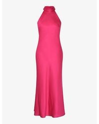 OMNES - Seychelles Halter-Neck Drape-Back Recycled-Polyester Maxi Dress - Lyst
