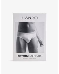 Hanro - Cotton Essentials Logo-Waistband Pack Of Two Stretch-Cotton Briefs - Lyst