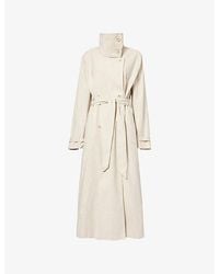 Samsøe & Samsøe - Sabianca Double-Breasted Linen And Cotton-Blend Trench Coat - Lyst