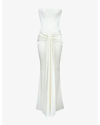 House Of Cb - Camellia Strapless Satin Bridal Gown - Lyst