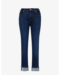 7 For All Mankind - Relaxed Skinny Slim-leg Mid-rise Stretch-denim Jeans - Lyst