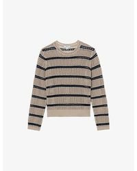 Reiss - Skylar Stripe-Print Cotton-Blend Jumper - Lyst