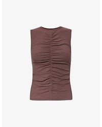 PAIGE - Sidonia Round-neck Slim-fit Stretch-woven Top - Lyst
