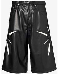 Kusikohc - Origami Cut-out Faux-leather Shorts - Lyst