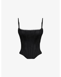 House Of Cb - Cadie Satin Corset Top - Lyst