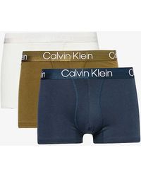 Calvin Klein - Branded-waistband Mid-rise Pack Of Three Stretch-jersey Trunks X - Lyst