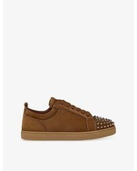 Christian Louboutin - Louis Junior Spikes Orlato Suede Sneakers - Lyst