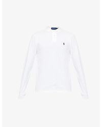 Polo Ralph Lauren - Long-Sleeved Logo-Embroidered Custom Slim-Fit Cotton-Piqué Polo Shirt - Lyst