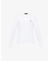 Polo Ralph Lauren - Long-Sleeved Logo-Embroidered Custom Slim-Fit Cotton-Piqué Polo Shirt - Lyst