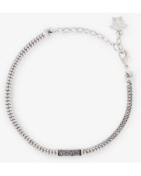 Versace - Engraved Logo-plaque Metal Bracelet - Lyst