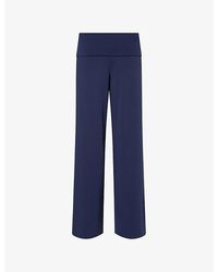 ADANOLA - Fold-Over Wide-Leg Yoga Leggings - Lyst