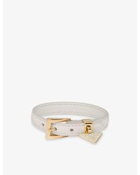 Prada - Logo-Charm Leather Bracelet - Lyst