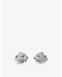 Cartier - Panthère De 18Ct- Diamond, Onyx And Emerald Earrings - Lyst
