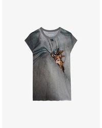 Zadig & Voltaire - Cecilia Graphic-print Cotton-blend T-shirt - Lyst