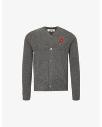 COMME DES GARÇONS PLAY - Logo-Embroidered V-Neck Wool Cardigan - Lyst