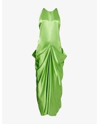 KHAITE - Kent Draped Satin Maxi Dress - Lyst
