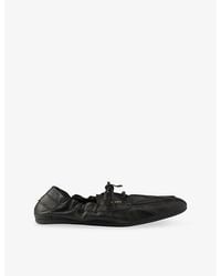 Prada - Shuffle Antiqued Leather Boat Loafers - Lyst
