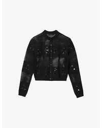 AllSaints - Kyra Open-Stitch Knitted Cardigan - Lyst
