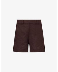 ME+EM - Mid-Rise Elasticated-Waist Linen-Blend Shorts - Lyst