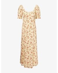 Reformation - Gloria Floral-Print Woven Midi Dress - Lyst