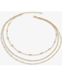 Monica Vinader - Layered Recycled 18ct Yellow Gold-plated Vermeil Sterling-silver Bead Chain Necklace - Lyst