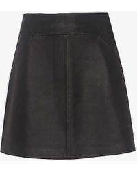 Whistles - A-line Leather Mini Skirt 1 - Lyst