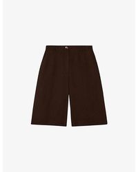 Whistles - High-Rise Linen Bermuda Shorts - Lyst