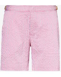 Orlebar Brown - Bulldog Stripe-print Regular-fit Stretch-woven Shorts - Lyst