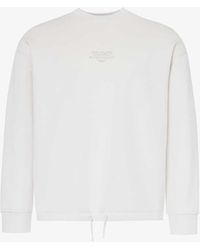Emporio Armani - Logo-embroidered Cotton-blend Sweatshirt - Lyst