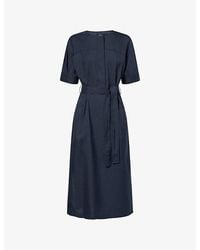 Theory - Short-Sleeve Woven Shirt Dress - Lyst