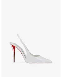 Christian Louboutin - Miss Z Sling Back 100 Patent-Leather Heeled Courts - Lyst