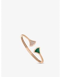BVLGARI - Diva's Dream 18Ct Rose- Malachite And 0.16Ct Brilliant-Cut Diamond Bracelet - Lyst