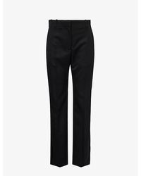 Givenchy - Pressed-crease Wide-leg Wool-blend Trousers - Lyst