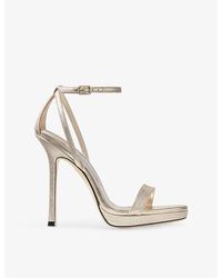 Jimmy Choo - Moza Pf 120 Leather Heeled Sandals - Lyst